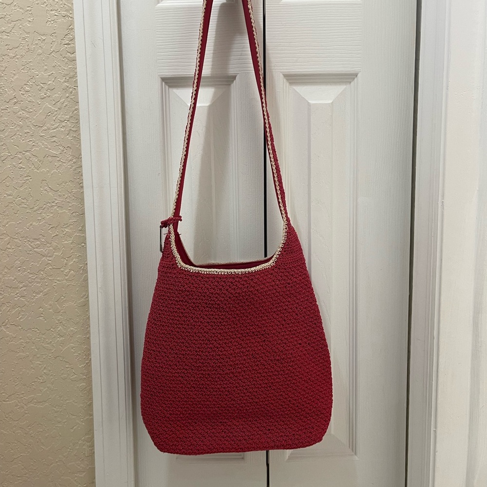 Red Crochet Shoulder Bag